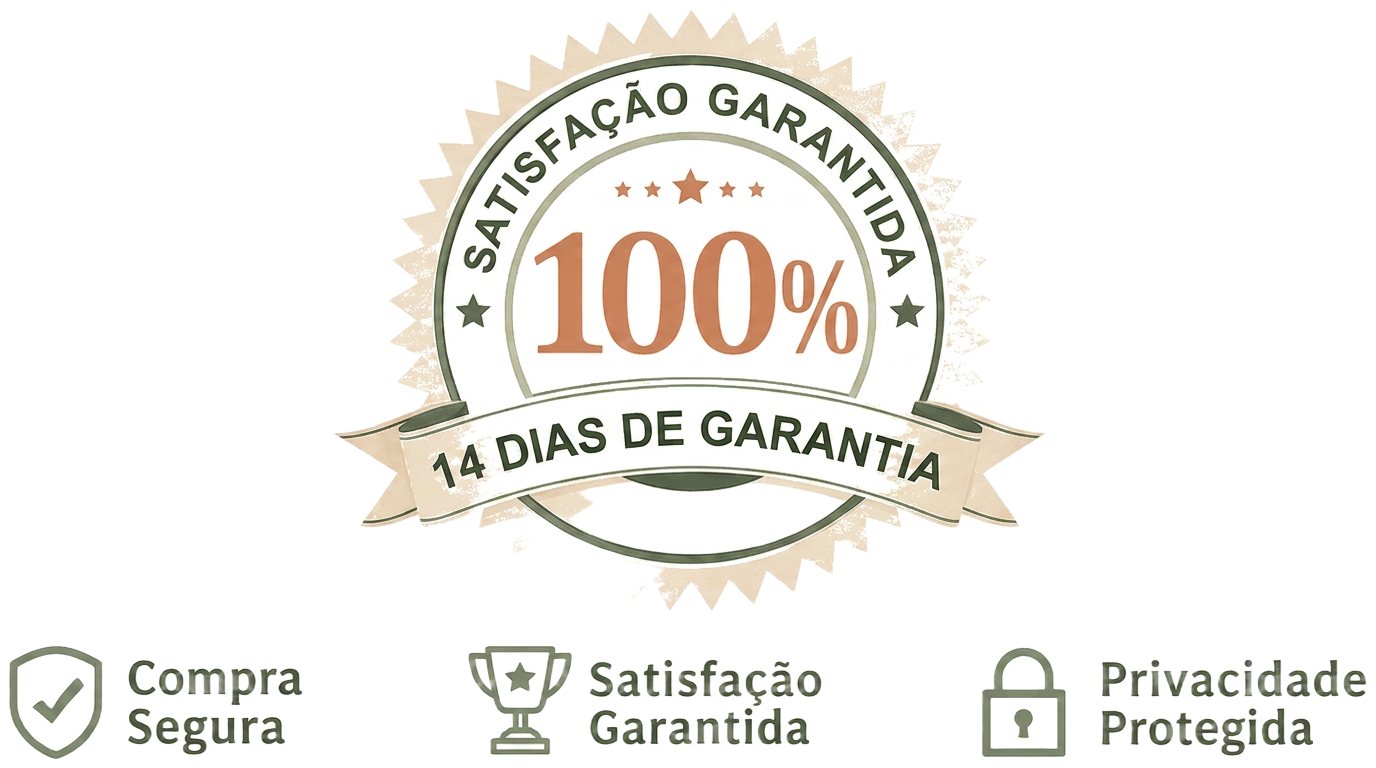 Satisfação garantida por 14 dias, compra segura e privacidade protegida
